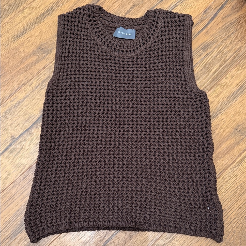 Brown Sleeveless Knit Top